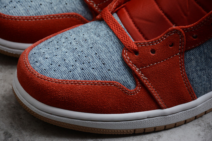 jordan 1 mid denim red - dm4352-600
