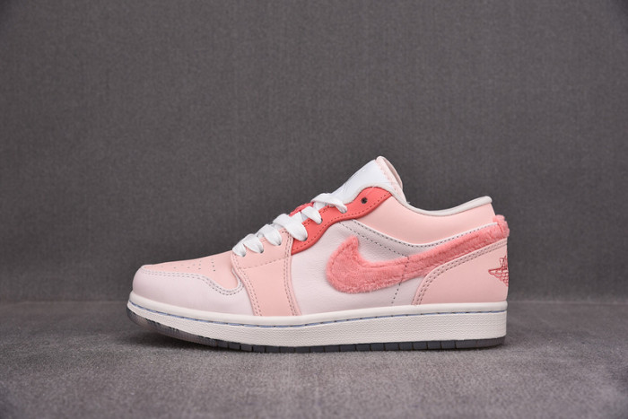 air jordan 1 low white pink grey shoes dm5443-666