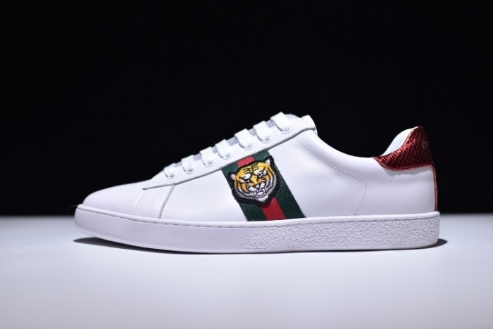 gu ace embroidered low-top sneaker with tiger mens