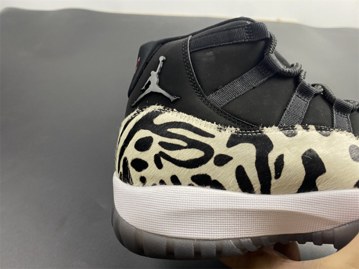 air jordan 11 “animal instinct” black / red / sail / white ar0715-010